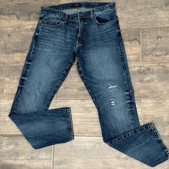 Polo Ralph Lauren Men's Blue Distressed Jeans - Picture 1 of 9